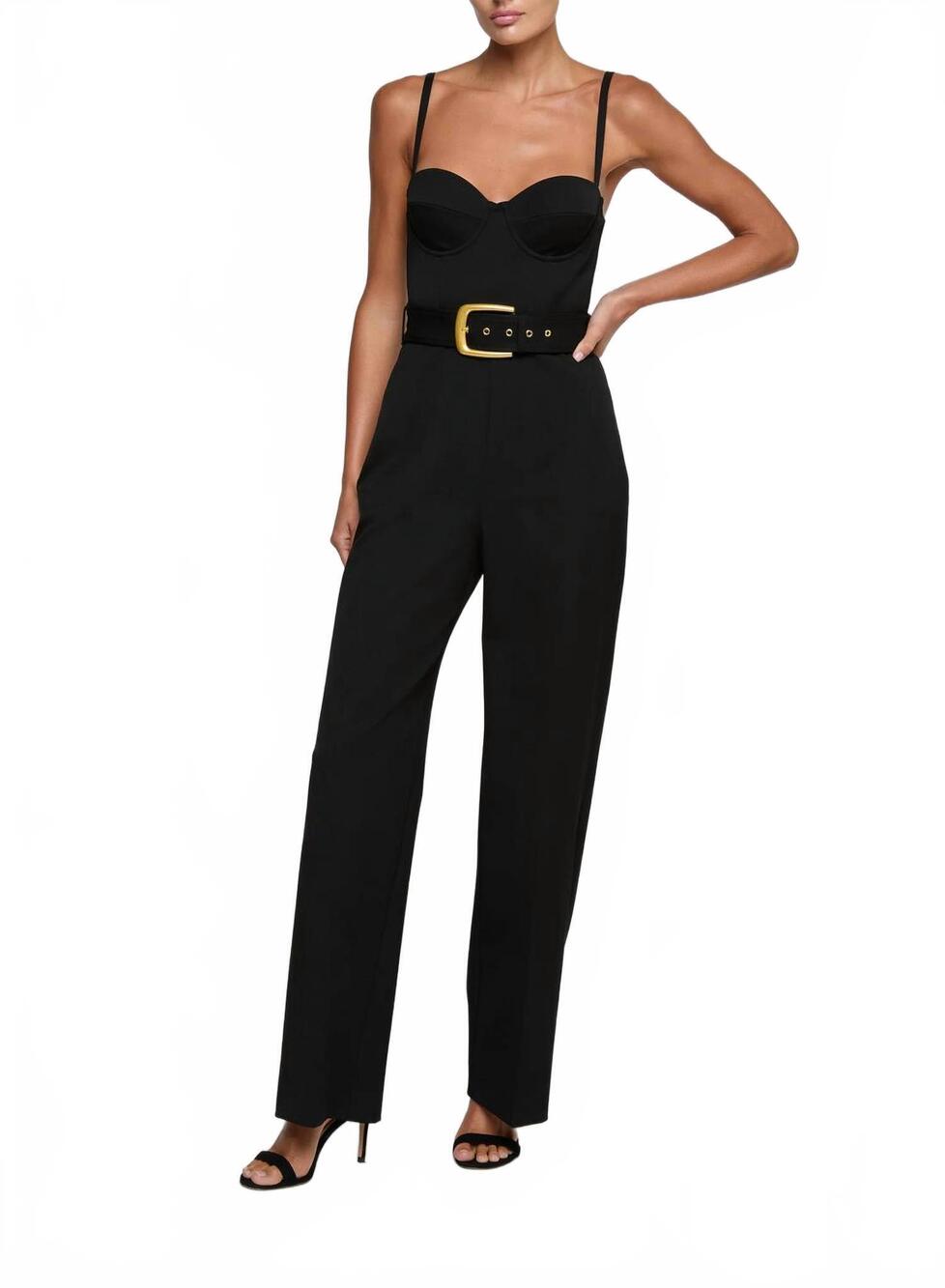 NEW L'AGENCE jessa bustier jumpsuit in black